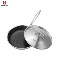 tri-ply stainless steel non stick honeycomb pattern frying pan set cookware