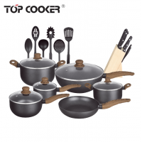 10pcs happy call aluminum pressed nonstick cookware set